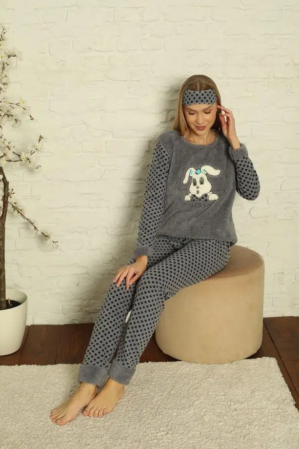Kadın Peluşlu Polar Pijama takım 02127