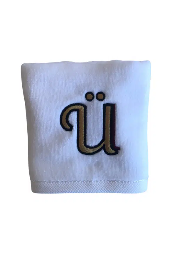 Kişiye Özel Harf Nakışlı 1 Adet Pamuklu El Havlusu Çeyizlik Hediyelik Kutulu - Ü