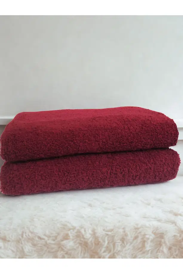 Miosse Home 2 Adet El Havlusu, 50x90, Pamuk, Kuaför Havlusu Yüz Havlusu, Saç Havlusu - Bordo