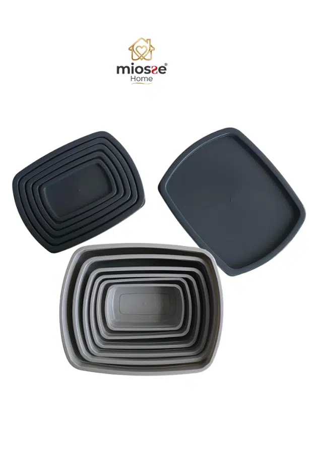 Miosse Home Lineo 6'lı Dikdörtgen Saklama Kabı Seti - Antrasit Tasarım Miosse Home Lineo 6'lı Dikdörtgen Saklama Kabı Seti - Antrasit Tasarım