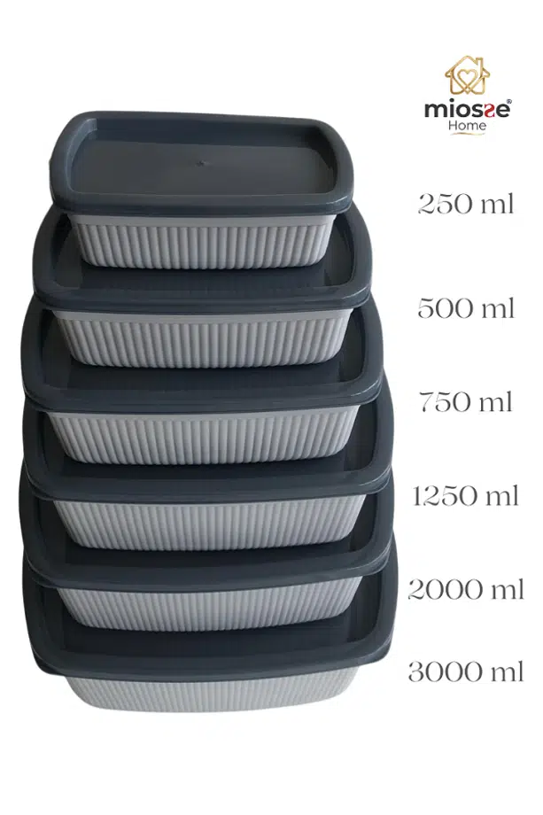 Miosse Home Lineo 6'lı Dikdörtgen Saklama Kabı Seti - Antrasit Tasarım Miosse Home Lineo 6'lı Dikdörtgen Saklama Kabı Seti - Antrasit Tasarım