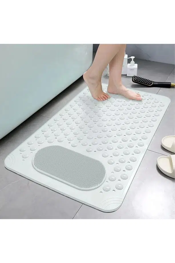 Modella Home Vantuzlu Banyo Ve Duş Kaydırmazı Duşa Kabin Küvet Içi Vantuzlu Banyo Paspası 36 X 69,5 Cm M-162 - Beyaz